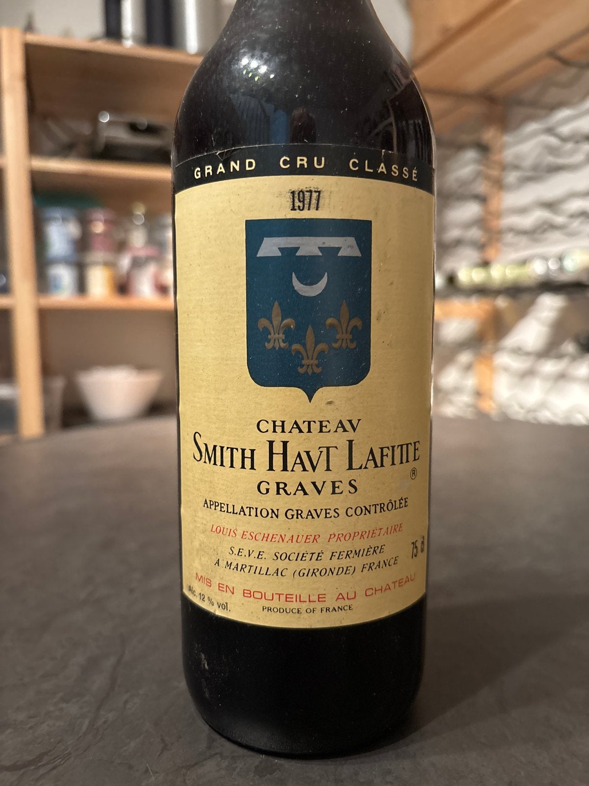Château Smith Haut Lafitte 1977 - Grand Cru Classé, Gebruikt, Frankrijk, Ophalen of Verzenden, Rode wijn