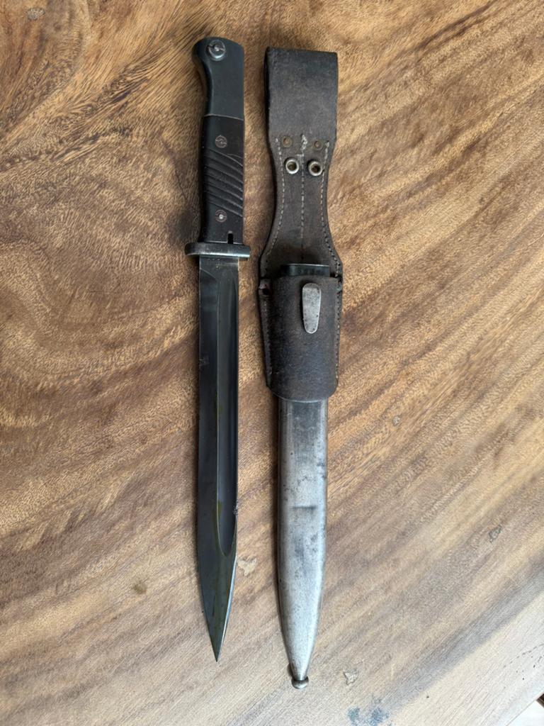 Duitse K98 bajonet met frog, Verzamelen, Ophalen of Verzenden, Duitsland, Mes of Dolk