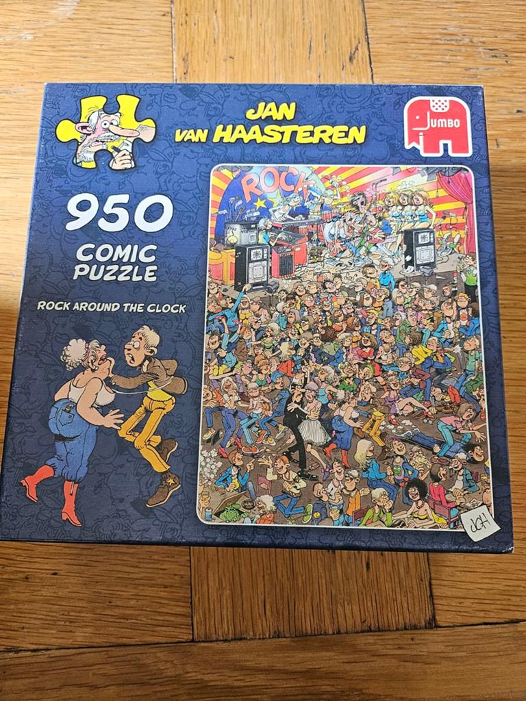 Jan van Haasteren 950 stukjes. Rock around the clock., Ophalen of Verzenden, 500 t/m 1500 stukjes, Zo goed als nieuw