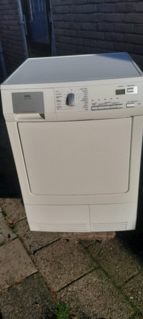 AEG warmtepomp wasdroger  gratis ophalen, Witgoed en Apparatuur, Wasdrogers, Ophalen, 6 tot 8 kg, Gebruikt, 85 tot 90 cm