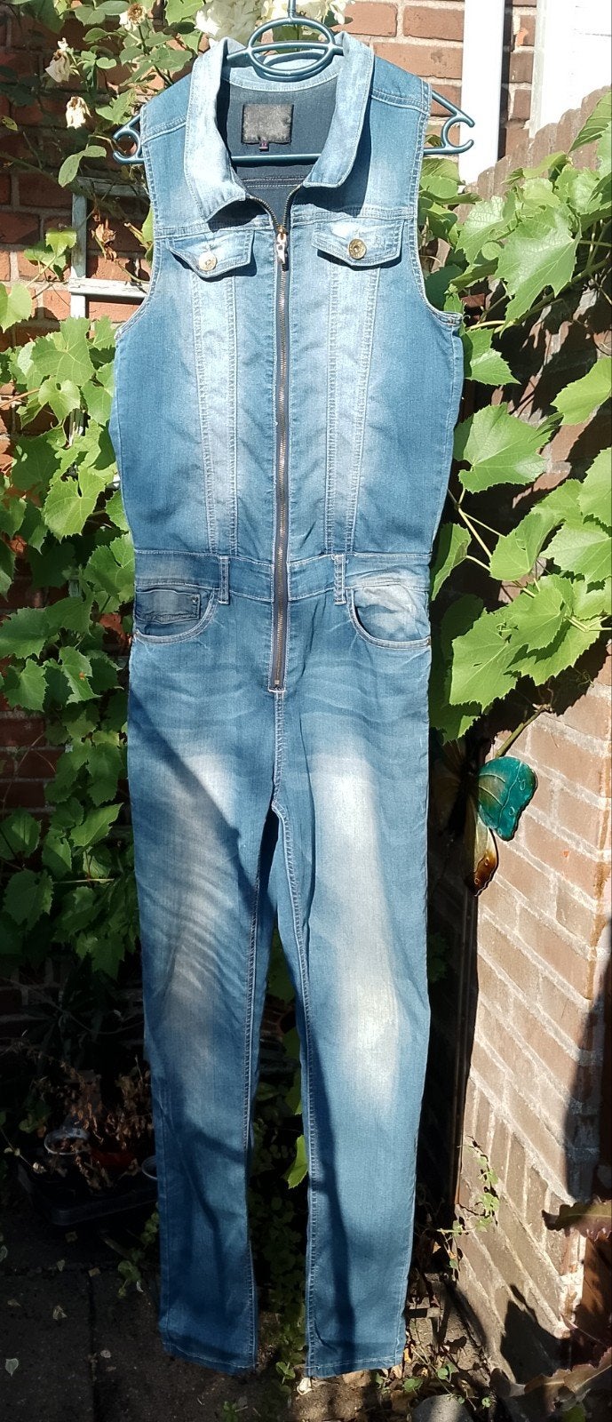 Skinny spijker jumpsuit, Ophalen, Zo goed als nieuw, Blauw