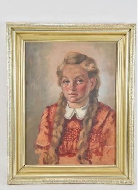 portret schilderij meisje 30er jaren op paneel, Antiek en Kunst, Kunst | Schilderijen | Klassiek, Ophalen, Paneel, Portret of Personen