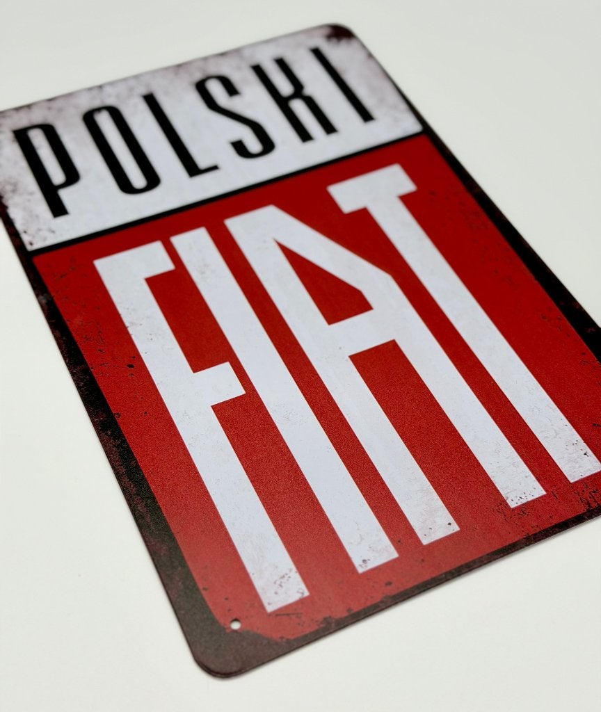 Polski Fiat bord | 20x30cm | Fiat 126 126p, Ophalen of Verzenden, Nieuw, Reclamebord