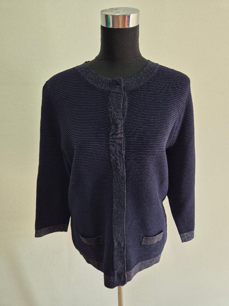 V37 - Donkerblauw Elisabetta Minelli vest maat 40 (1), Ophalen of Verzenden, Zo goed als nieuw, Maat 38/40 (M), Blauw