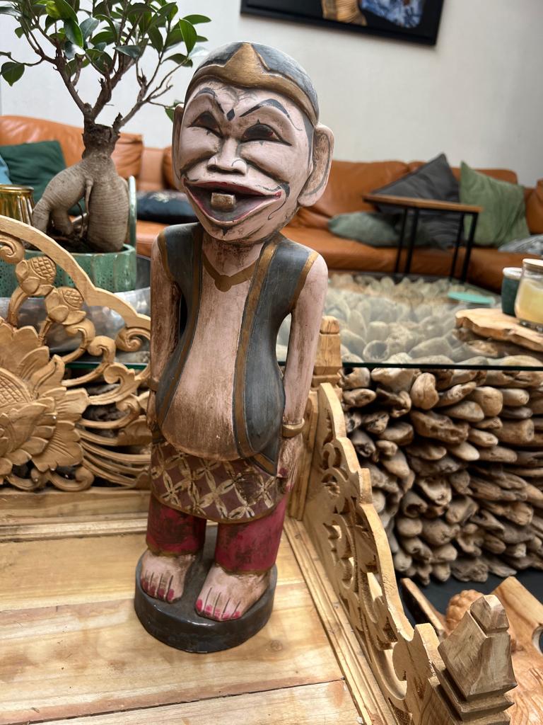 Houtsnijwerk beeld Indonesie Patung Punakawan, Overige onderwerpen, Handgemaakt, Beeld, Hout