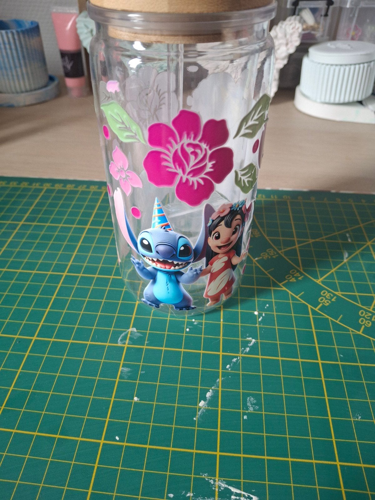Lilo & Stitch plastic Beker met Bamboe Deksel en Rietje, Ophalen of Verzenden, Nieuw, Meerkleurig, Kunststof