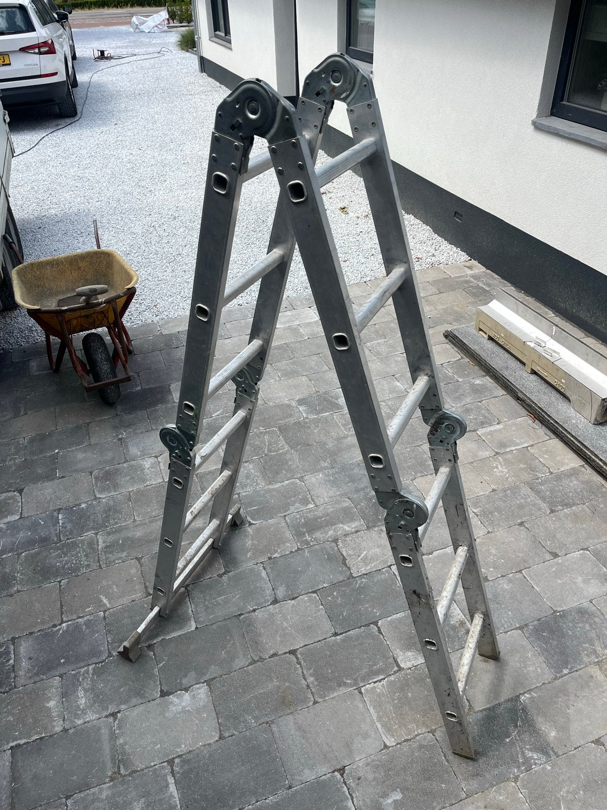 Excelsior Aluminium Vouwladder 4x3 - Handig & Compact, Doe-het-zelf en Verbouw, Ophalen, Gebruikt, Ladder, Opvouwbaar of Inschuifbaar