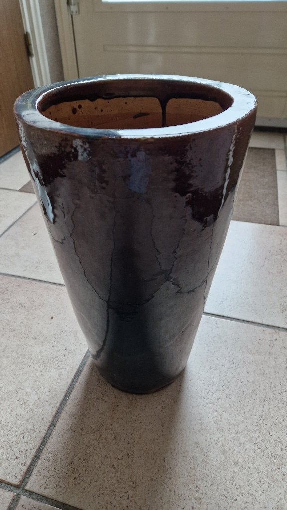 grote zware vaas aardewerk paraplubak, Ophalen of Verzenden, Gebruikt, Steen/keramiek, 40 cm