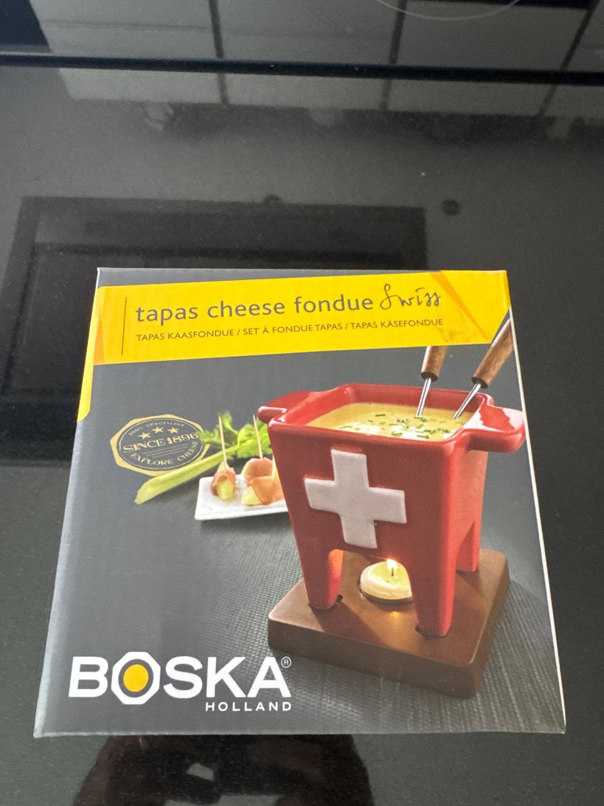 Boska Tapas Kaasfondue Swiss - Nieuw in doos, Overige typen, Nieuw, Ophalen of Verzenden, Steen/keramiek