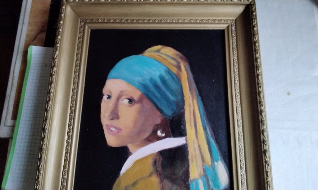 Origineel Olieverf Schilderij Het meisje met de parel, Ophalen