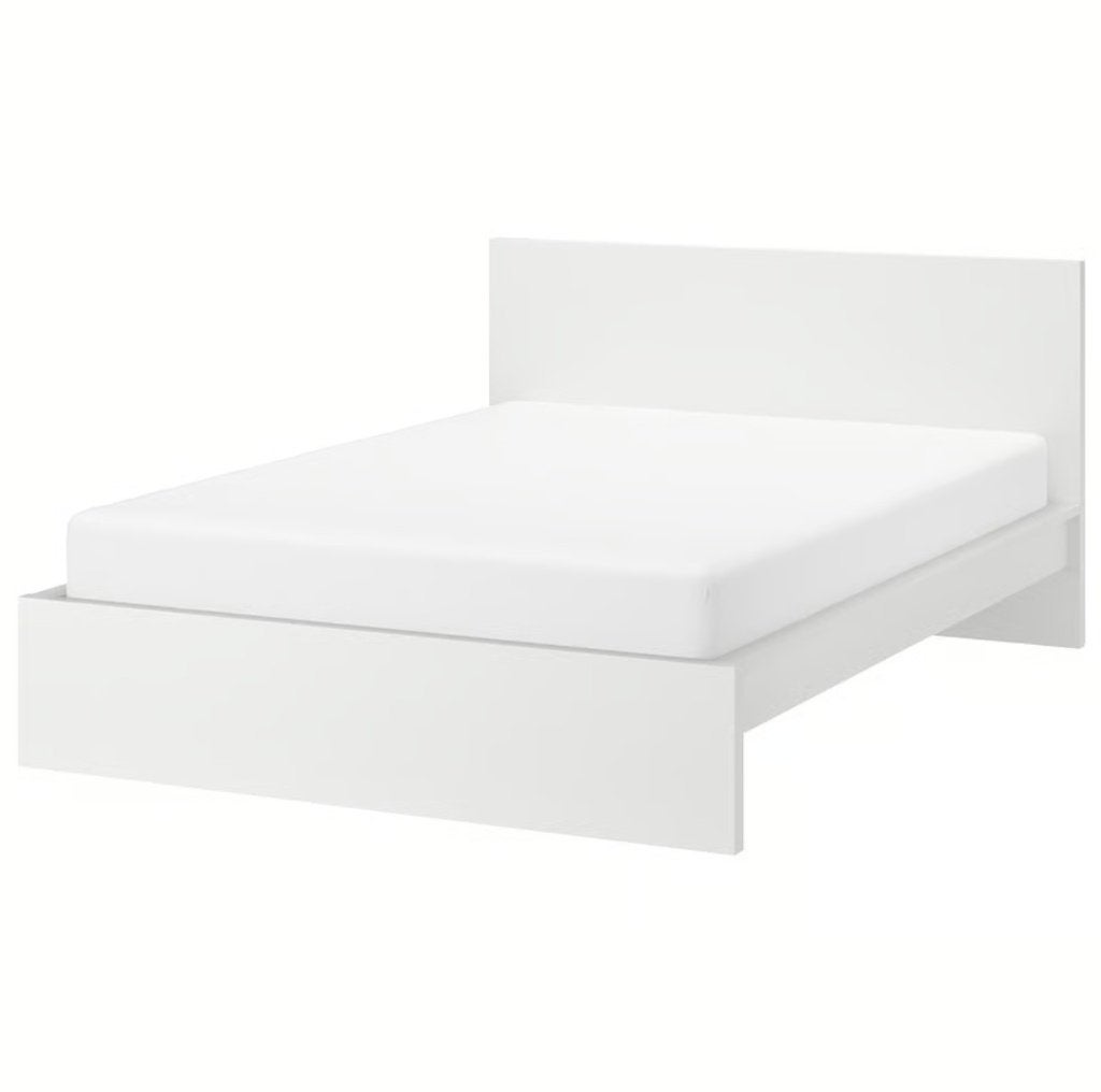 Ikea MALM bed gebruikt kapot frame, Ophalen, Gebruikt, Wit, Tweepersoons