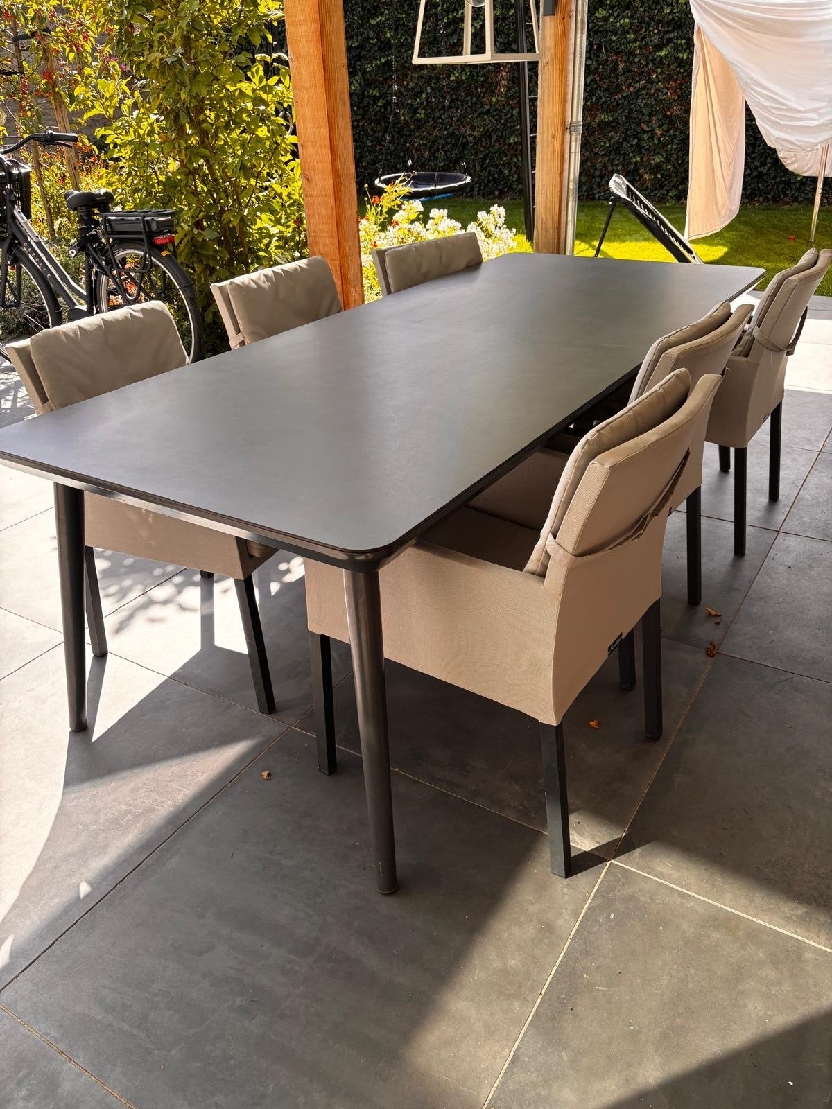 Hartman tuintafel met 6 stoelen Manifesto, Tuin en Terras, Ophalen, Gebruikt, Rechthoekig, Metaal