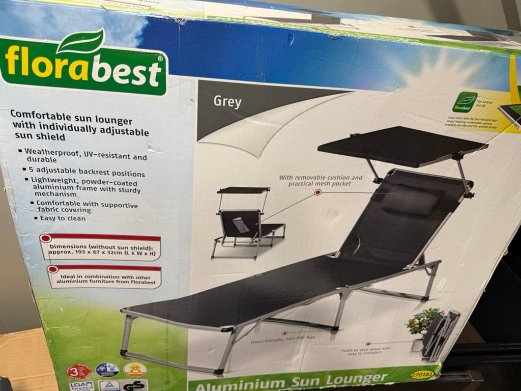 Floabest aluminium ligbed, Tuin en Terras, Ligbedden, Ophalen, Zo goed als nieuw, Aluminium