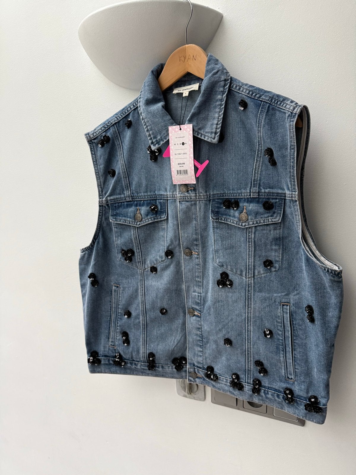 My Jewellery Denim Gilet met Pailletten - Maat L, Ophalen of Verzenden, Nieuw, Maat 42/44 (L), Blauw