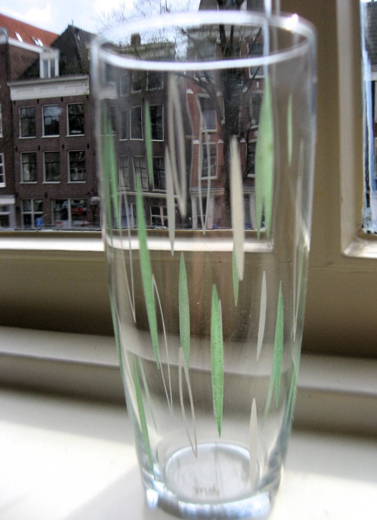 Retro longdrinkglas van Mdl Belgie jaren 70, Ophalen of Verzenden, Zo goed als nieuw, Frisdrankglas