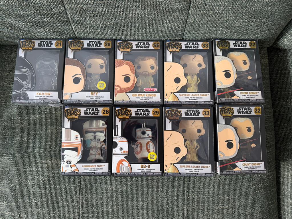 Funko Pop Pins STAR WARS: o.a. Supreme Leader, BB8, Oni Wan, Ophalen of Verzenden, Nieuw, Actiefiguurtje