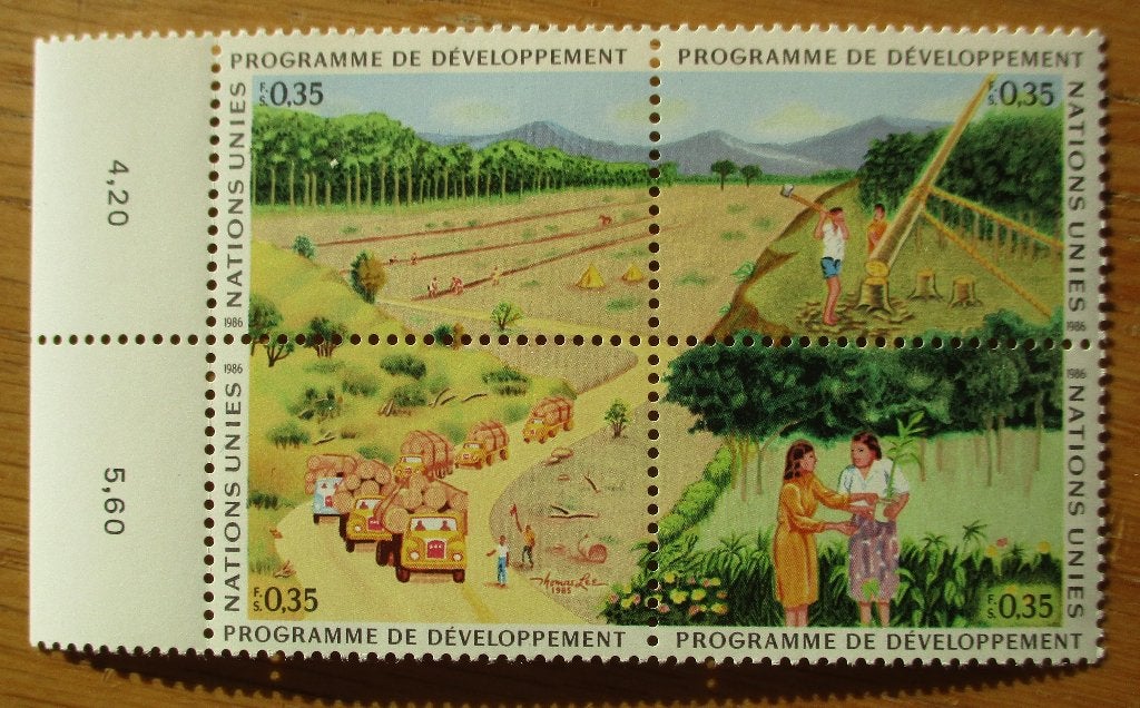 VN Genève, serie Ontwikkelingsprojecten, 1986, Ophalen of Verzenden, Overige landen, Postfris