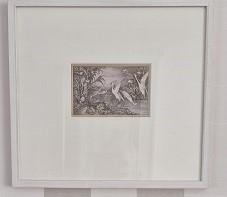 2 Gravures van " De Kraanvogels van Bali ", 10 cm, Met tekst, Ophalen of Verzenden, Gravure