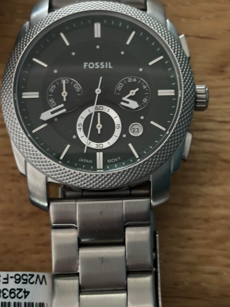 Fossil horloge staal-smaragdgroen, Sieraden, Tassen en Uiterlijk, Horloges | Heren, Staal, Staal, Polshorloge, Nieuw
