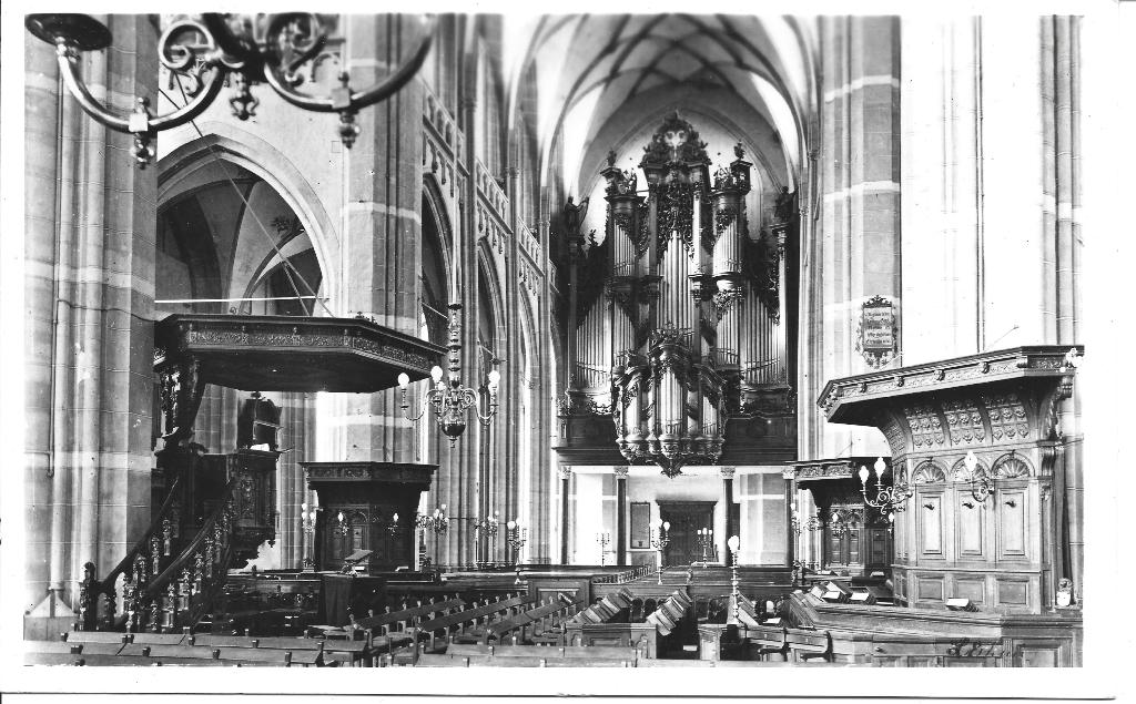 Arnhem Eusebiuskerk interieur orgel, Ophalen of Verzenden, 1940 tot 1960, Ongelopen, Gelderland