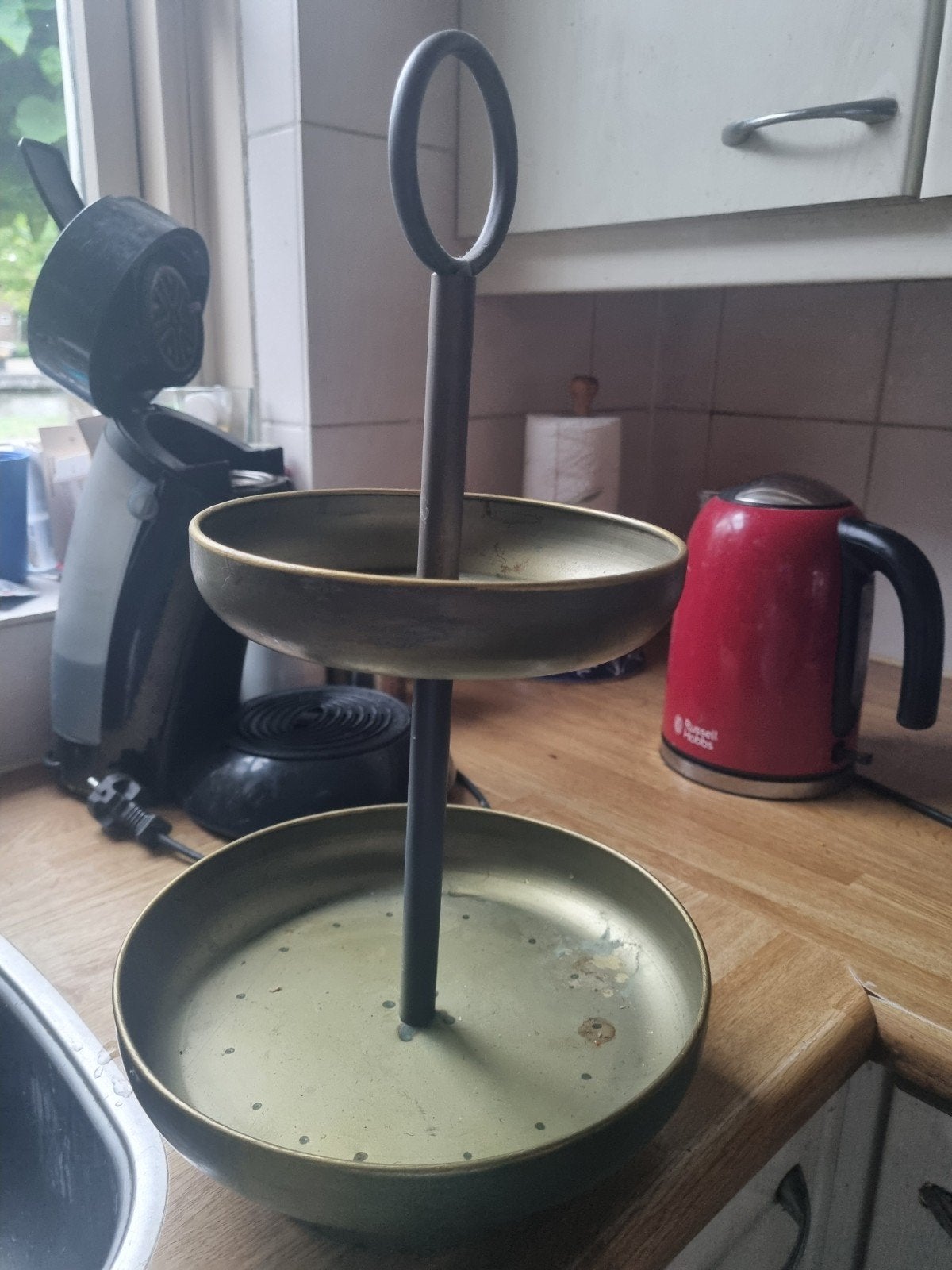 Brons kleurig etagere, Ophalen