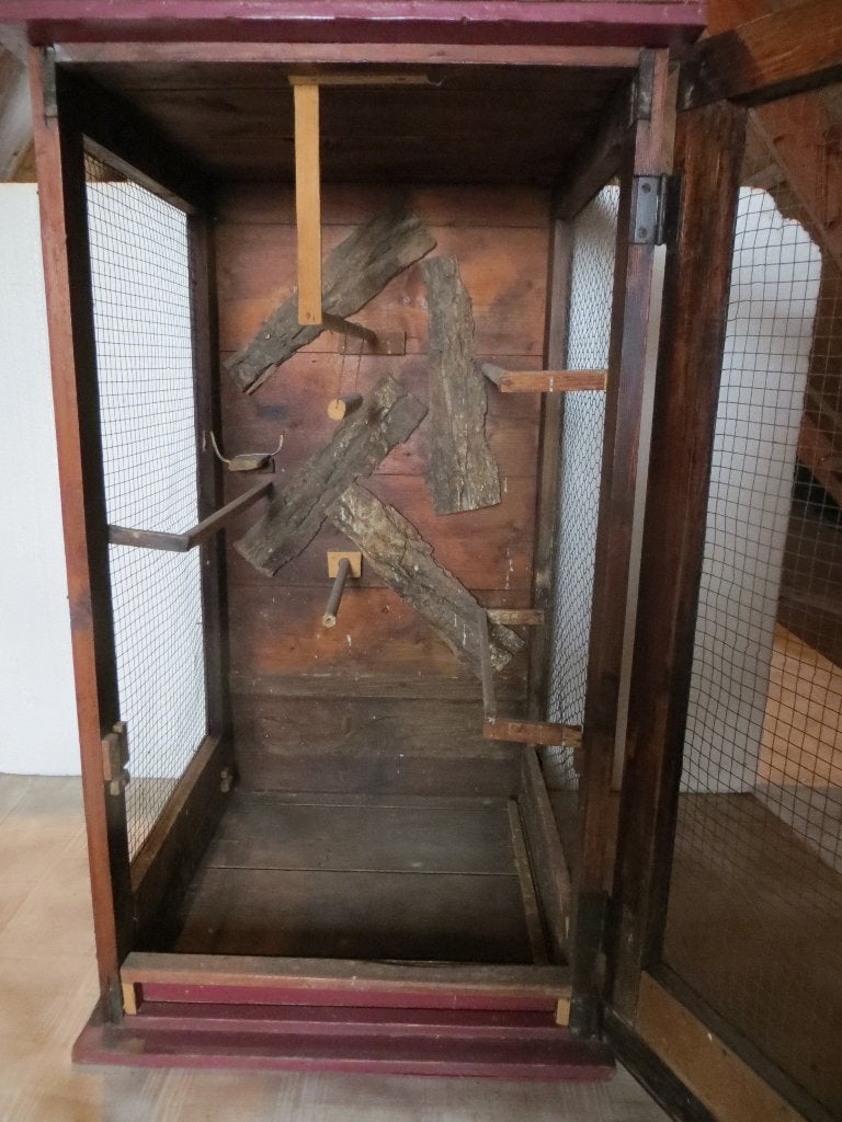 Vogelkooi / Vliegenkast Vintage, Ophalen, Gebruikt, Hout, Vogelkooi