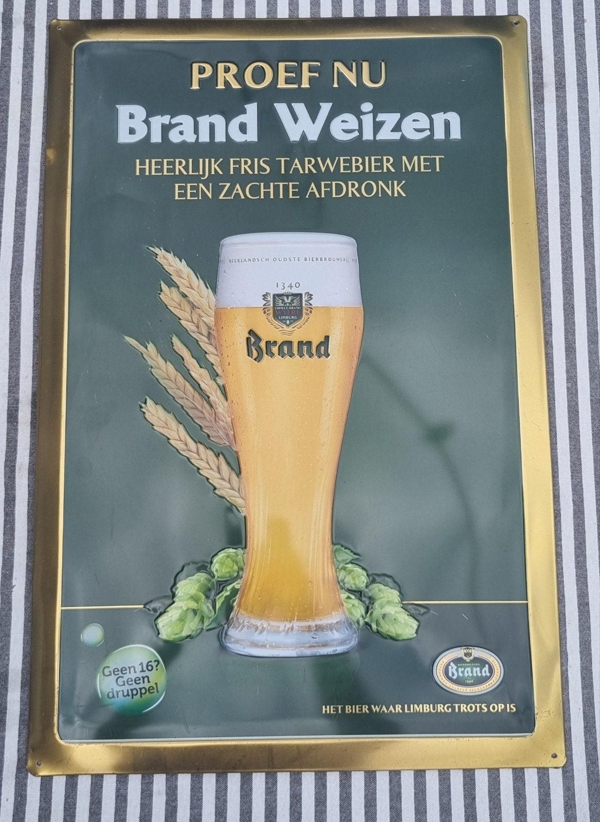Brand bier weizen bord reclamebord mancave bar verzameling, Verzamelen, Merken en Reclamevoorwerpen, Ophalen of Verzenden, Reclamebord