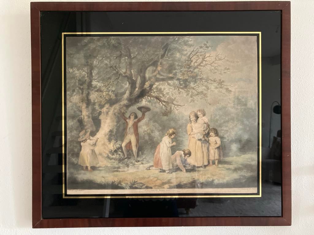 Antieke print 18e eeuw naar schilderij van G. Morland, Antiek en Kunst, Ophalen
