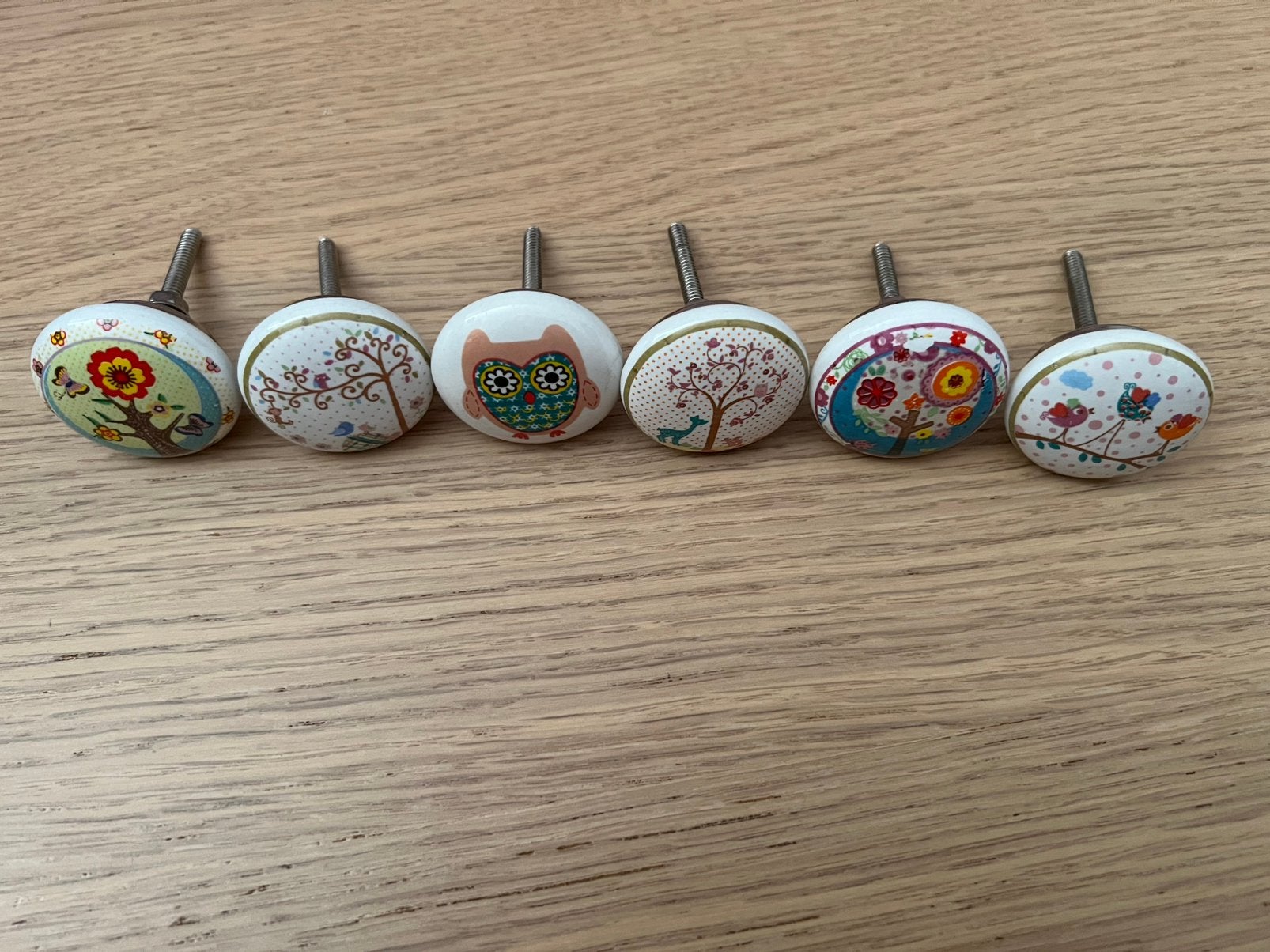 6 Porseleinen knoppen, Doe-het-zelf en Verbouw, Hang- en Sluitwerk, Ophalen of Verzenden, Nieuw, Overige materialen, Overige typen