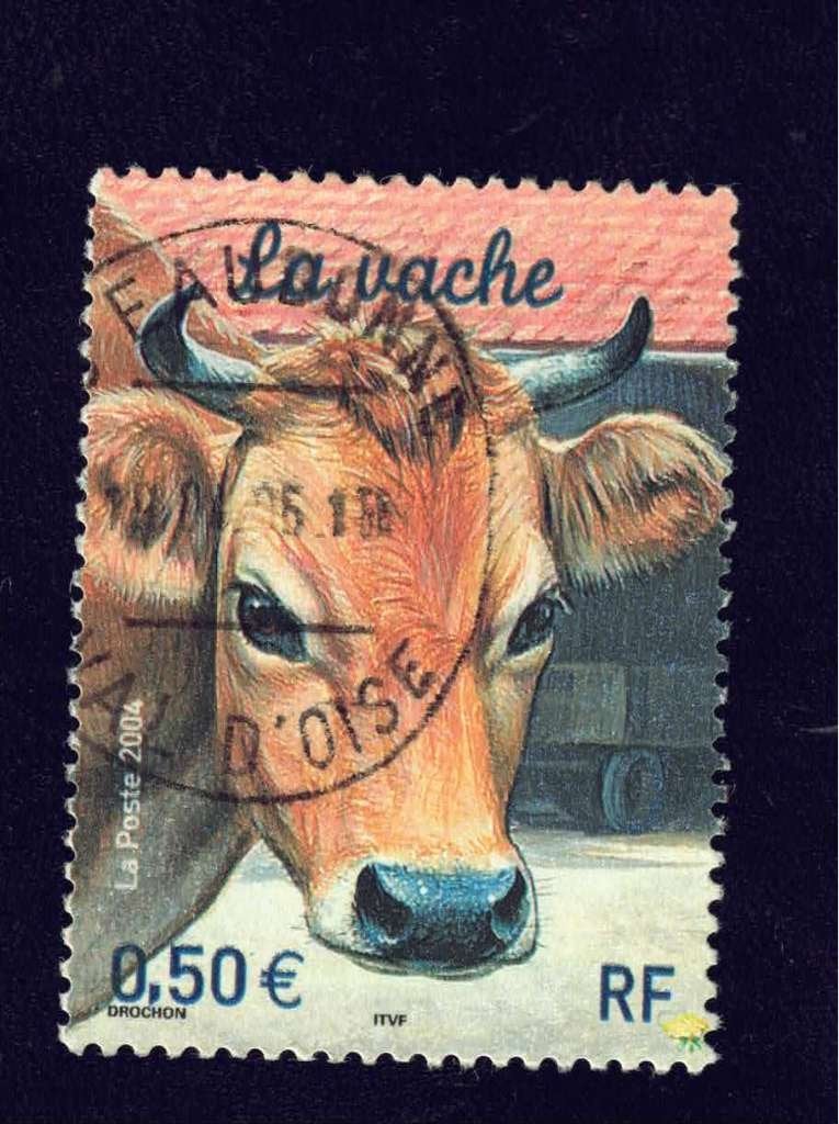 Fauna - Dieren - Frankrijk - Koeien (2) 'la vache' - € 0,50, Ophalen of Verzenden, Gestempeld, Dier of Natuur