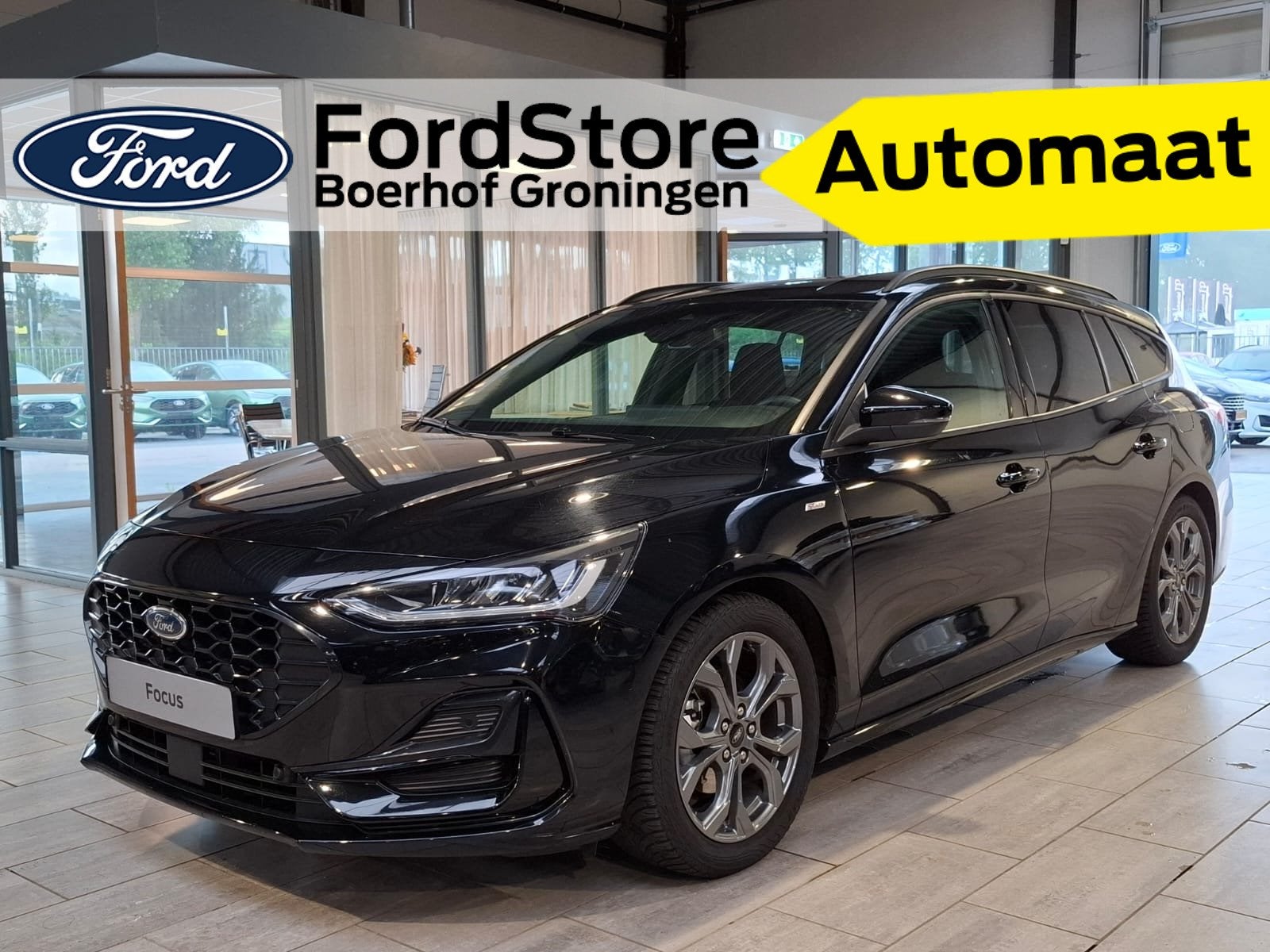 Ford FOCUS Wagon EcoBoost Hybrid 155 pk ST-Line | Winterpack, Auto's, Ford, 12 maanden, Stof, Gebruikt, Zwart