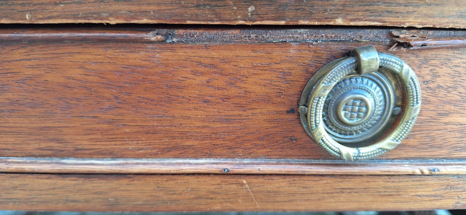 Antiek Engels hangoor tafeltje met koperen leeuwen pootjes, Huis en Inrichting, Ophalen, Hout, Gebruikt, Vintage
