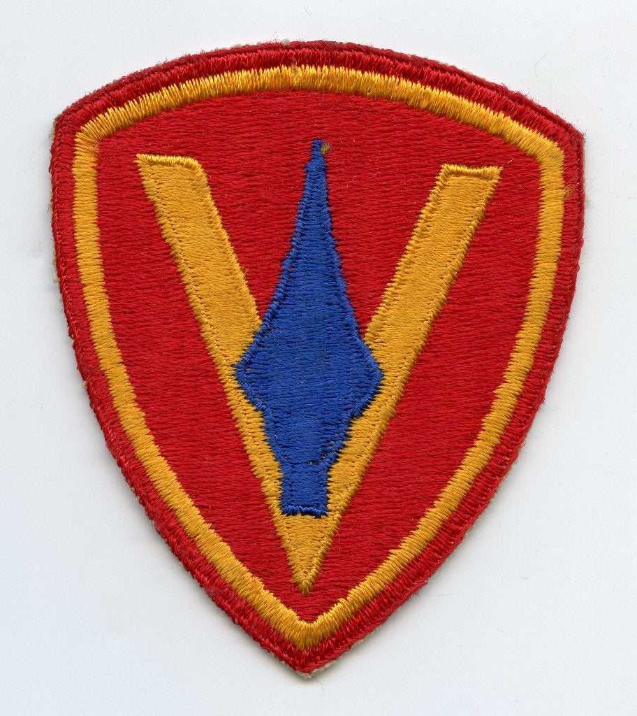 WO2 US 5th Marine Division Patch, Verzenden, Landmacht, Amerika, Embleem of Badge