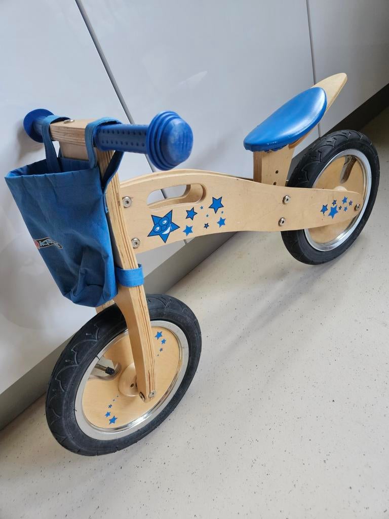 Houten loopfiets merk Eureka, Kinderen en Baby's, Speelgoed | Buiten | Voertuigen en Loopfietsen, Ophalen, Gebruikt, Loopfiets