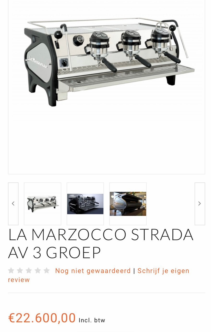 La Marzocco Strada EP — 3 groeps (2015), 10 kopjes of meer, Ophalen, Espresso apparaat