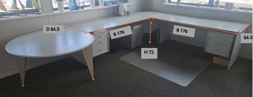 kantoormeubel. Bureau, Ladekast, Archiefkast, Ophalen, Gebruikt, 50 tot 100 cm, 150 tot 200 cm