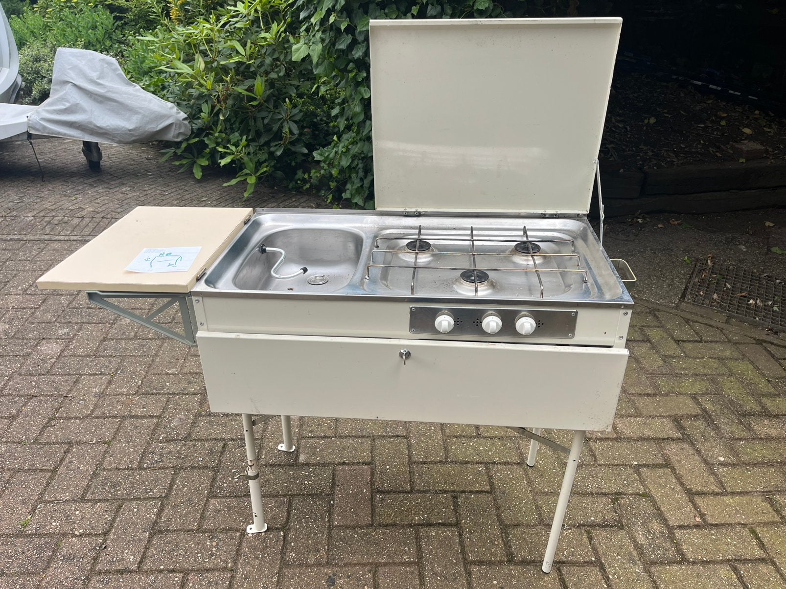 Bermkeuken 3 pits gasstel., Caravans en Kamperen, Ophalen, Gebruikt