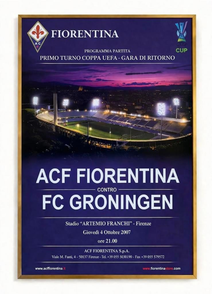 Voetbalposter Fiorentina - FC Groningen, Ophalen of Verzenden, Zo goed als nieuw, Overige binnenlandse clubs