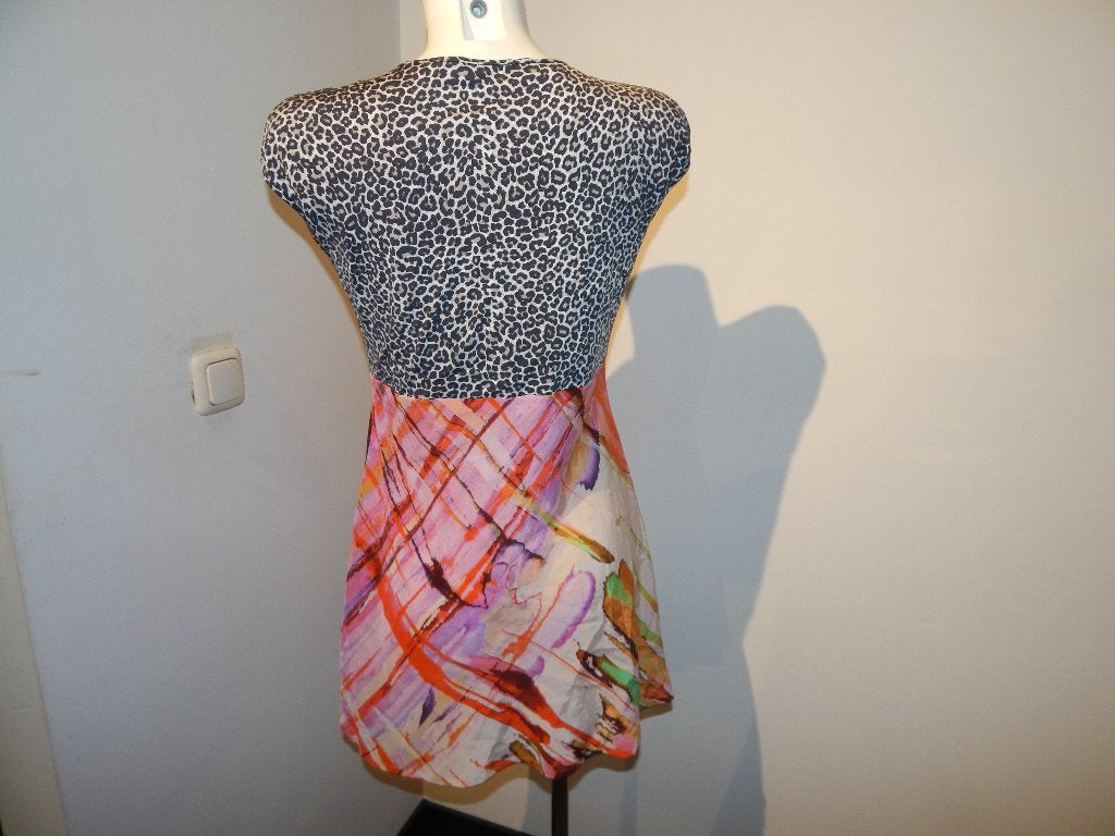 Marccain deels zijde tuniek leopard en kleuren print N5, Kleding | Dames, Overige kleuren, Verzenden, Maat 42/44 (L), Zo goed als nieuw