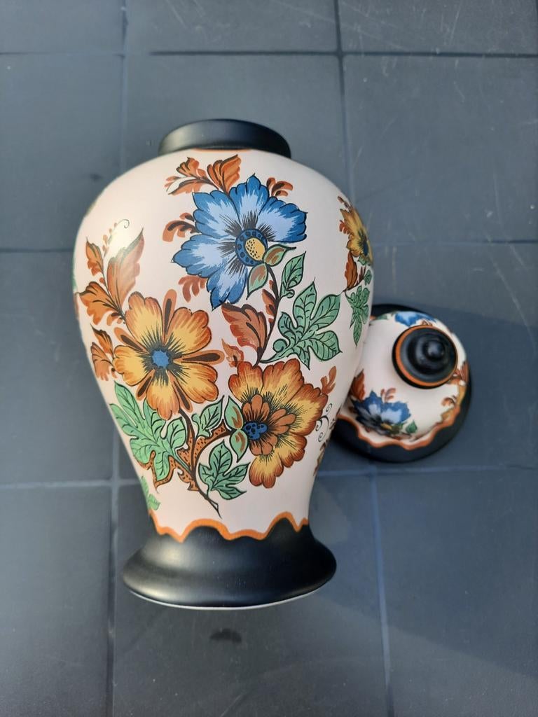Gouda Plateel Modica 364 Dekselpot - Handbeschilderd, Antiek en Kunst, Antiek | Keramiek en Aardewerk, Ophalen of Verzenden