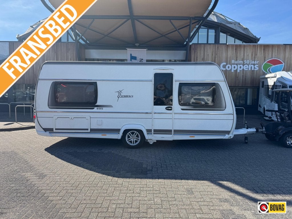 Fendt Tendenza 495 SFR 2019 MOVER + AIRCO!!!, Caravans en Kamperen, Standaardzit, Overige typen, Schokbreker, Bedrijf
