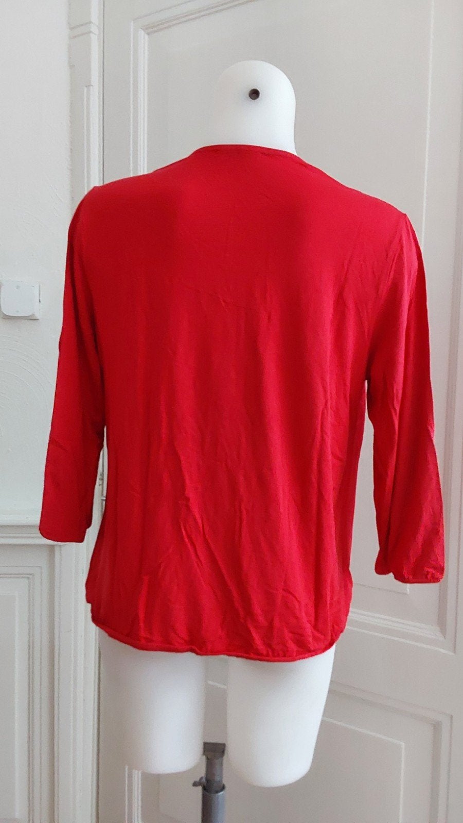 Mooie rode Frank Walder top met kraaltjes, maat 40, Maat 38/40 (M), ., Ophalen of Verzenden, Zo goed als nieuw