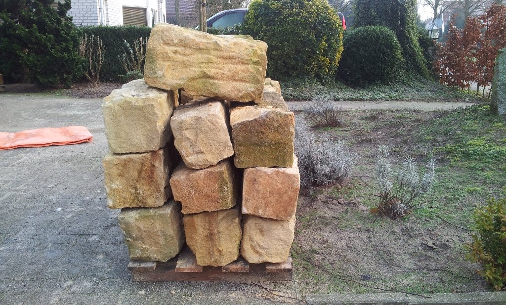 Te koop : zeer mooie Bentheimer zandsteen., Tuin en Terras, Ophalen, Zo goed als nieuw, Minder dan 100 cm, Minder dan 25 cm