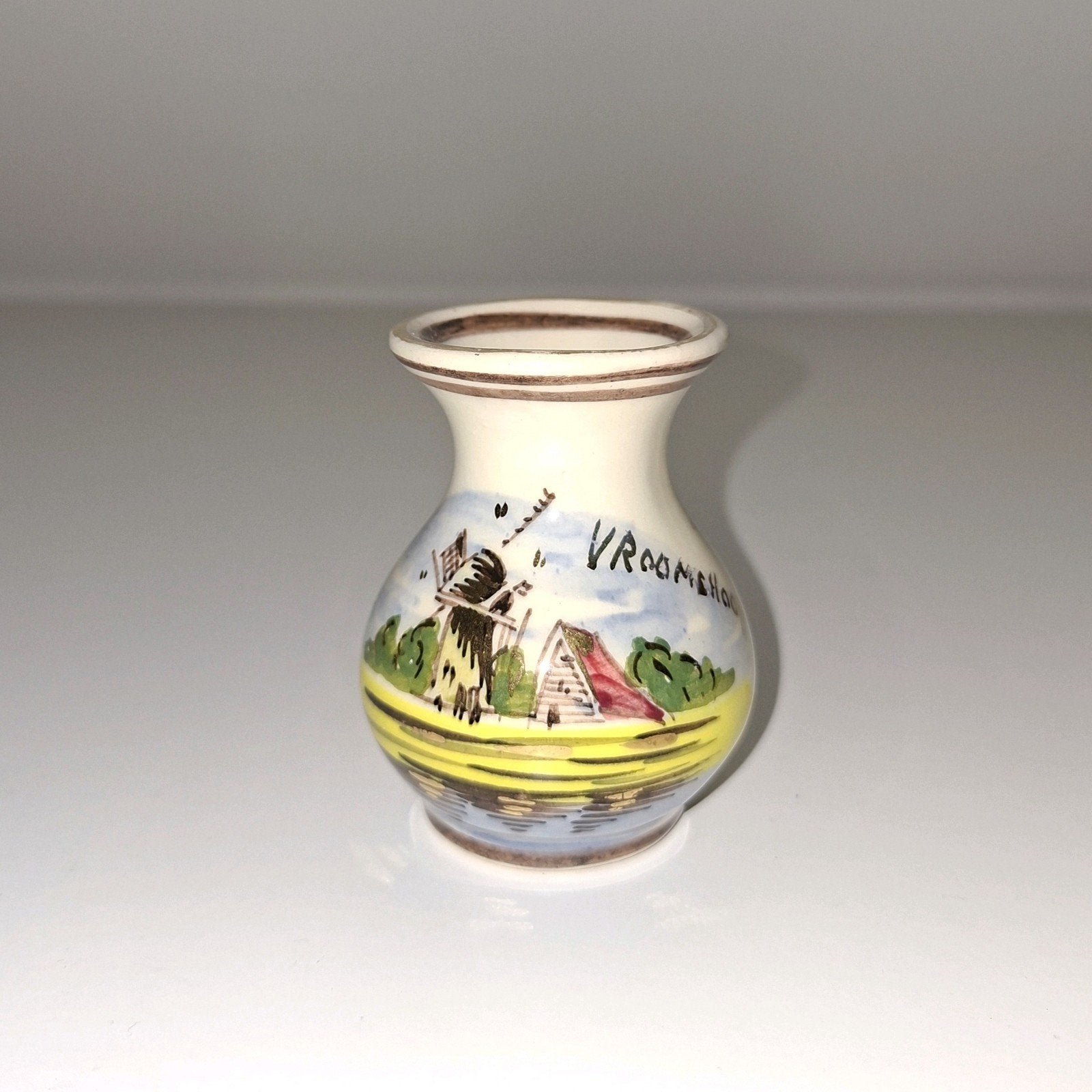 Souvenir vaasje Vroomshoop - Molen en boerderij, Ophalen of Verzenden