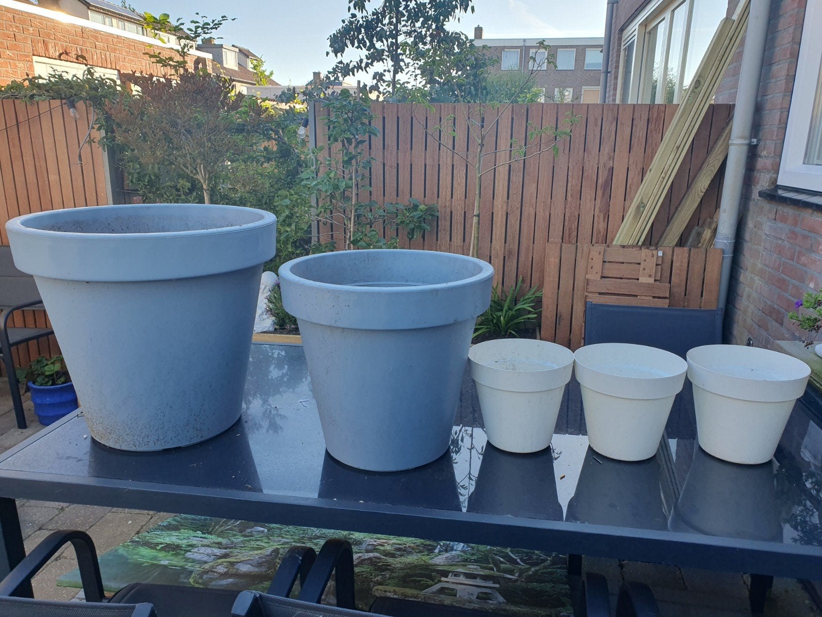 Set bloempotten, Tuin en Terras, Bloempotten, Ophalen, Rond, Kunststof