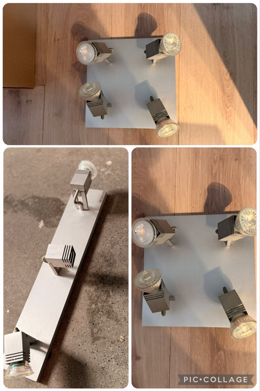 Plafondlamp met 3 of 4 spots, Gebruikt, Verstelbaar, GU10, Plafondspot