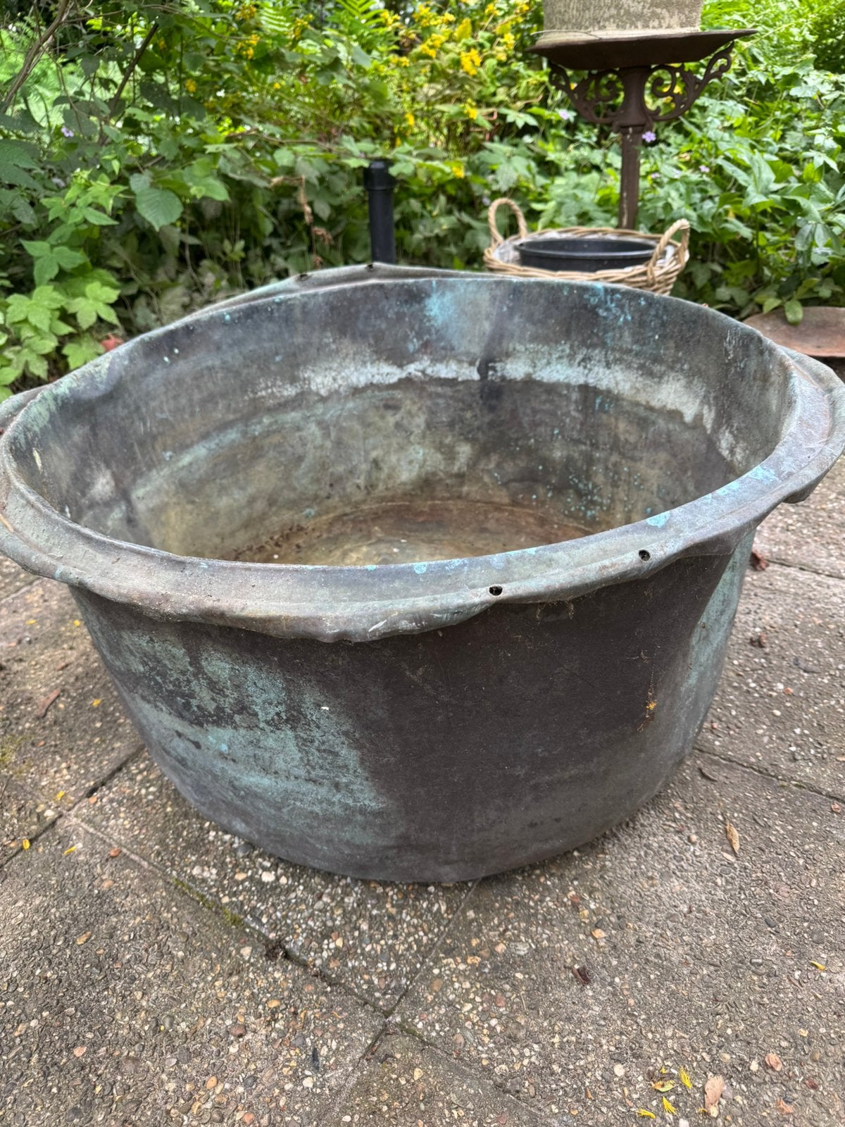Koperen bak doorsnede 80 cm hoogte 38 cm, Ophalen, Minder dan 30 cm, Rond, Zo goed als nieuw
