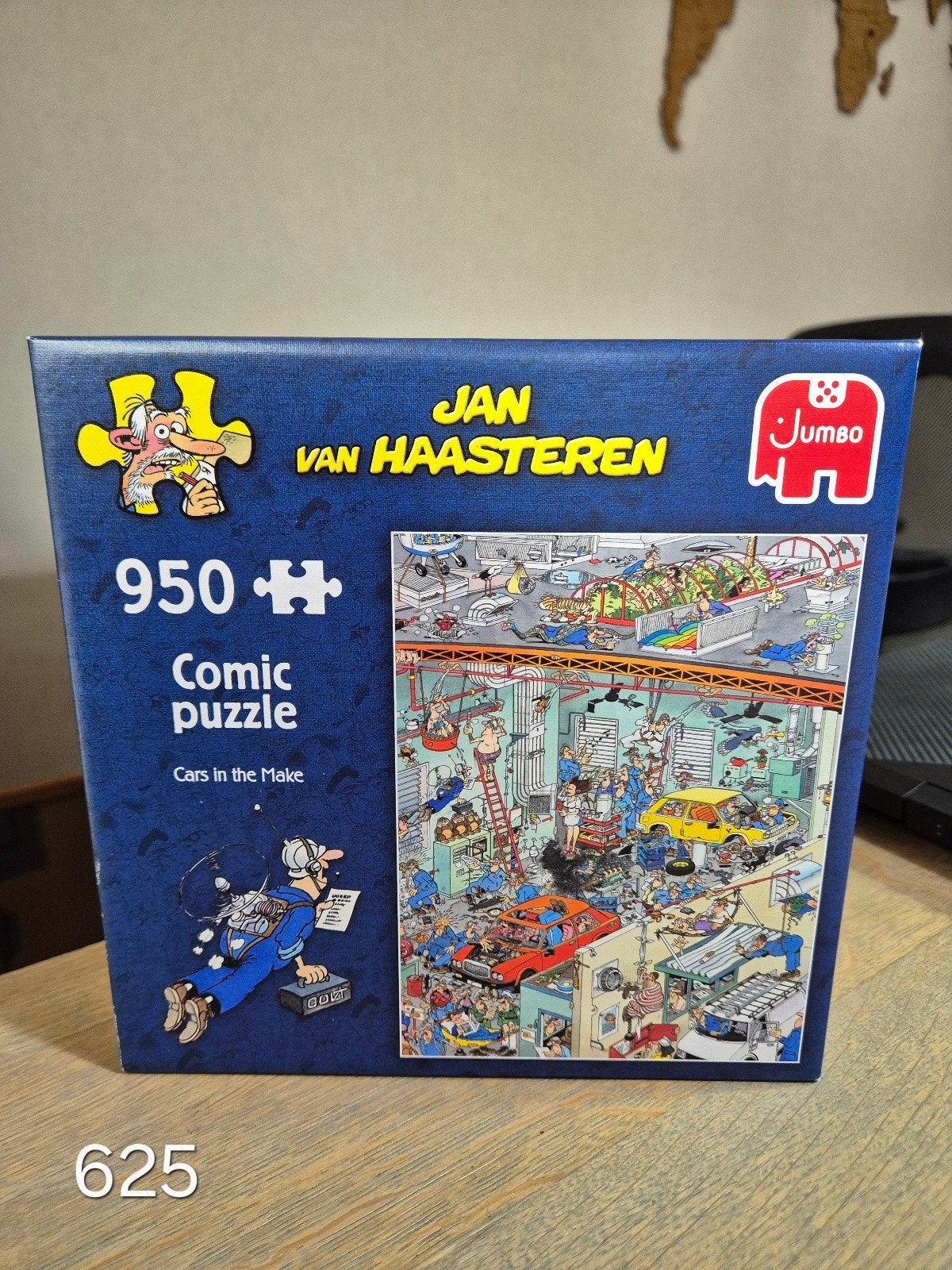 Jumbo puzzle 950 Jan van Haasteren. Cars in the make., Ophalen of Verzenden, 500 t/m 1500 stukjes, Zo goed als nieuw, Legpuzzel