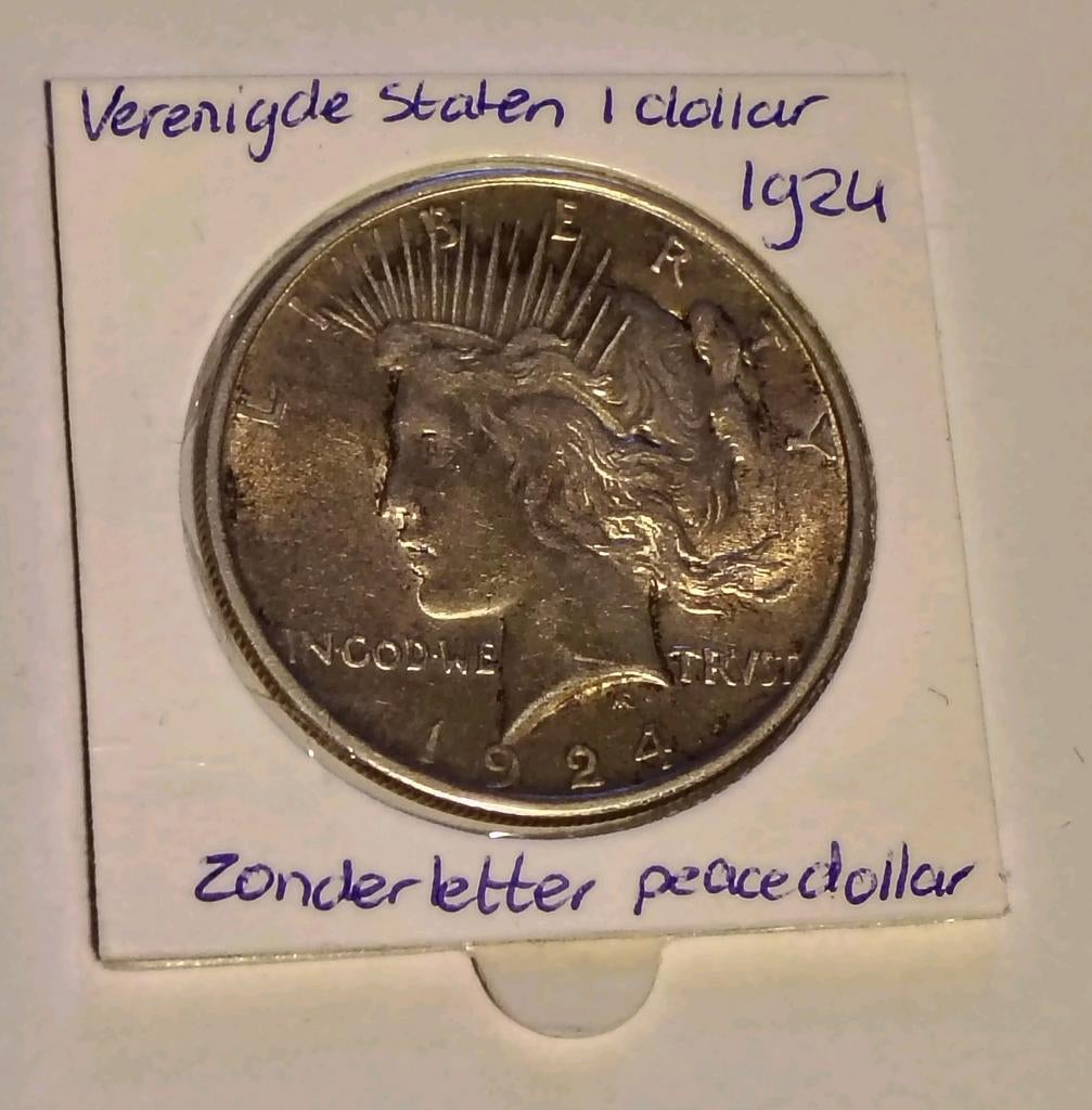 Verenigde Staten 1 dollar 1923 zonder letter - Peace Dollar, Ophalen of Verzenden, Noord-Amerika