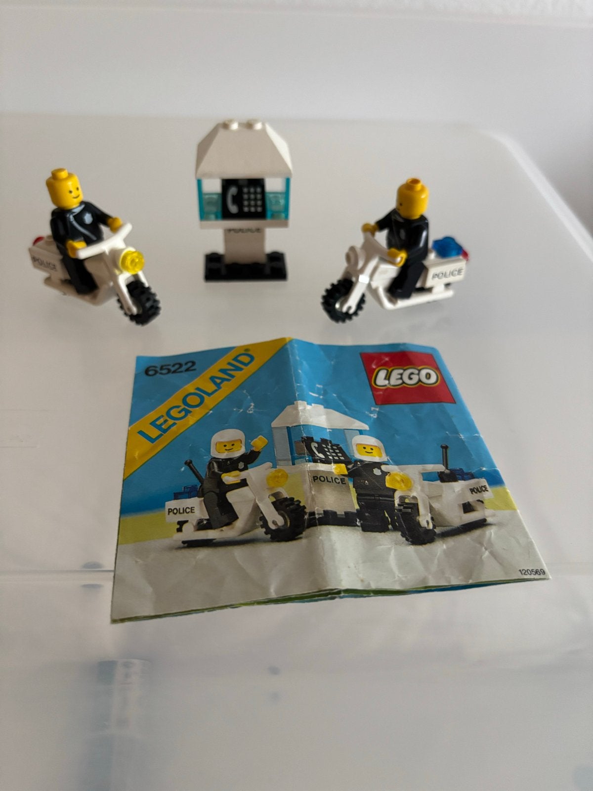 Lego Legoland 6522 Politie Motoren met Telefooncel, Lego, Ophalen of Verzenden, Complete set, Inclusief instructies